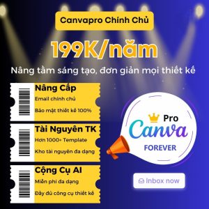 Nâng cấp CANVA PRO giá rẻ 1 năm - vĩnh viễn