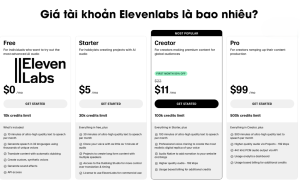 Tài Khoản Elevenlabs Creator Giá Rẻ - Nâng Cấp Chính Chủ